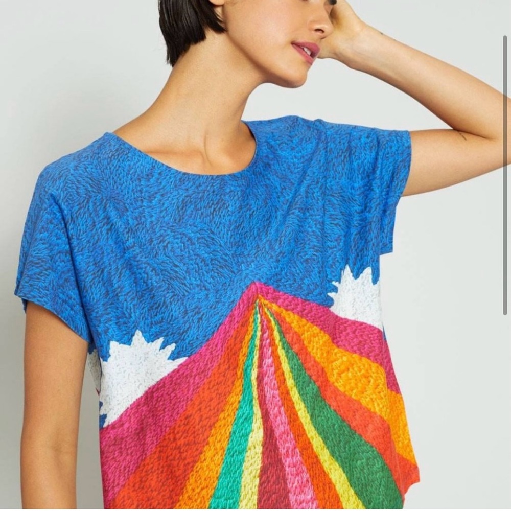 Liz Payne x gorman T Shirt Rainbow Equality Colorful Drop Shoulder Boxy Medium